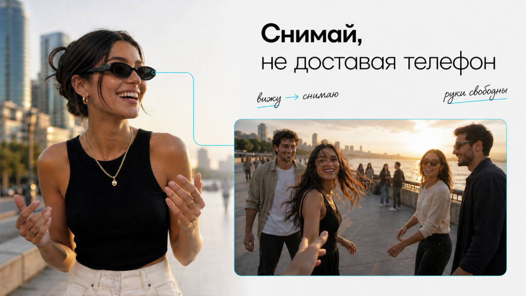 Съёмка от первого лица на умные очки Meta* без телефона в руках
