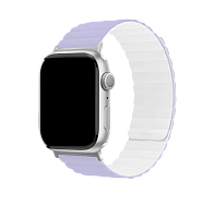 Ремешок магнитный силиконовый uBear для Apple Watch 38/40/41/42mm (S/M, фиолетовый/белый)