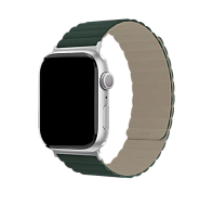 Ремешок магнитный силиконовый uBear для Apple Watch 38/40/41/42mm (S/M, зеленый/серый)