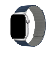 Ремешок магнитный силиконовый uBear для Apple Watch 42/44/45/49mm (M/L, синий/серый)